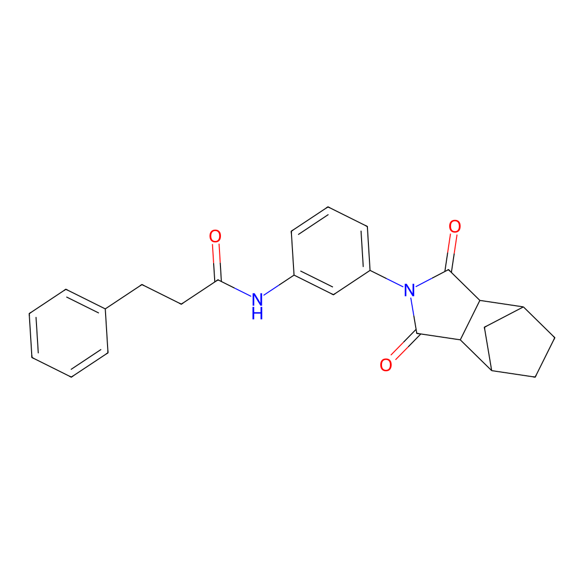 N-[3-(1,3-dioxooctahydro-2H-4,7-methanoisoindol-2-yl)phenyl]-3-phenylpropanamide molecular structure, CAS 1005281-24-2