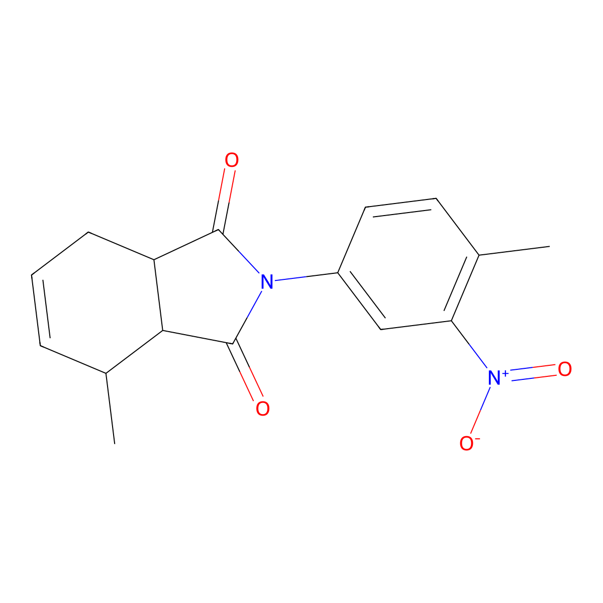 4-Methyl-2-(4-methyl-3-nitrophenyl)-3a,4,7,7a-tetrahydroisoindole-1,3-dione molecular structure, CAS 1005281-32-2