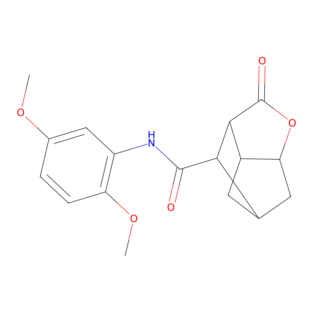 N-(2,5-dimethoxyphenyl)-5-oxo-4-oxatricyclo[4.2.1.0~3,7~]nonane-9-carboxamide molecular structure, CAS 1005281-34-4