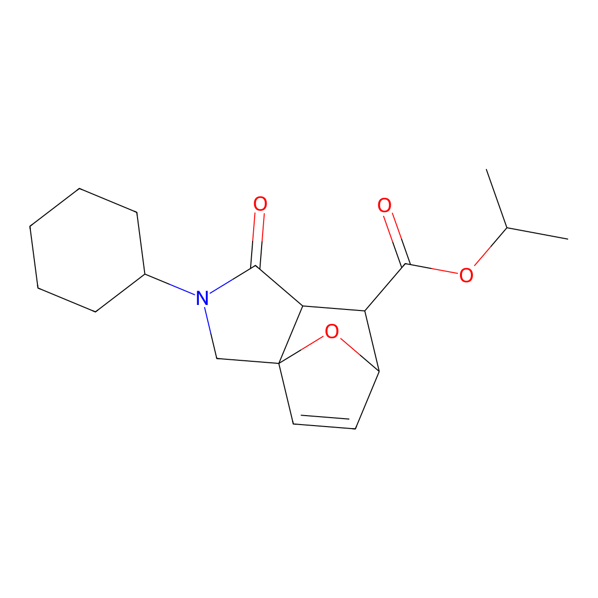 Propan-2-yl 2-cyclohexyl-1-oxo-1,2,3,6,7,7a-hexahydro-3a,6-epoxyisoindole-7-carboxylate molecular structure, CAS 1005281-41-3