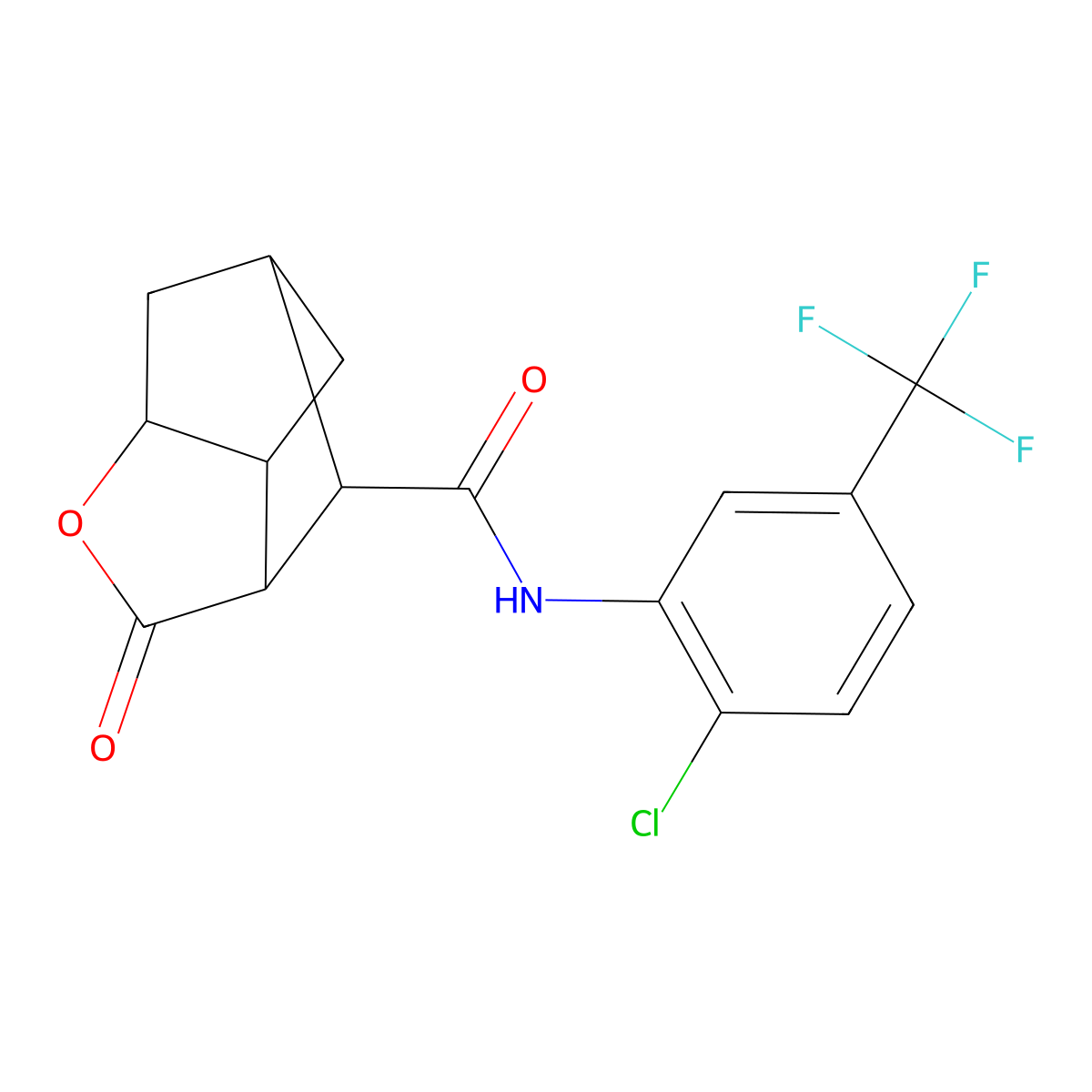 N-[2-chloro-5-(trifluoromethyl)phenyl]-2-oxohexahydro-2H-3,5-methanocyclopenta[b]furan-7-carboxamide molecular structure, CAS 1005281-45-7