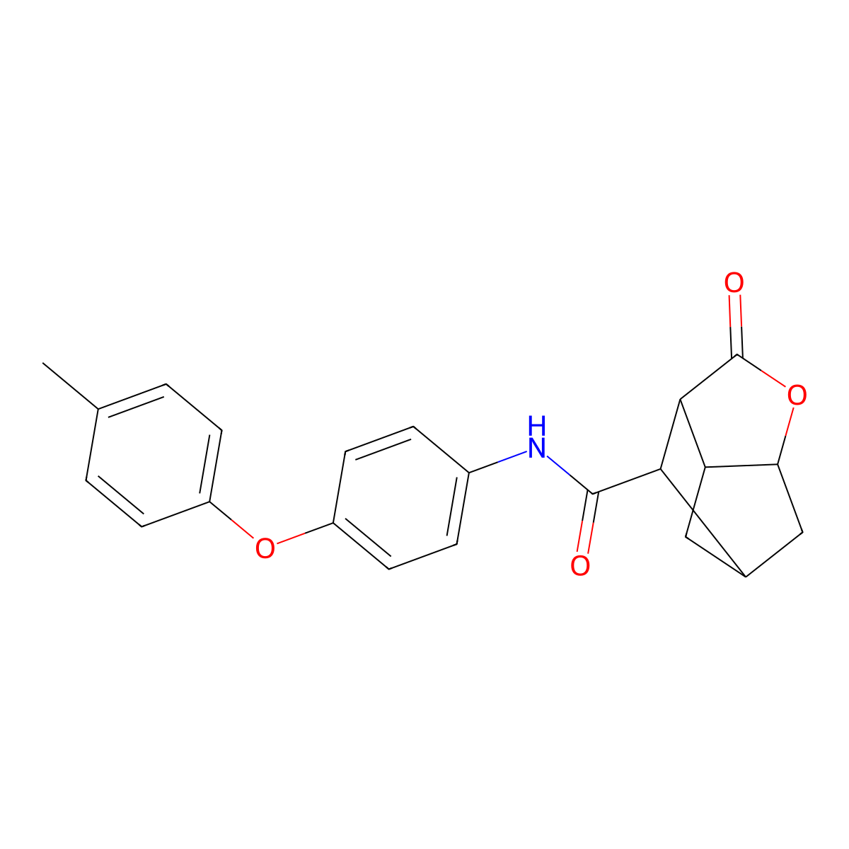 N-[4-(4-methylphenoxy)phenyl]-2-oxohexahydro-2H-3,5-methanocyclopenta[b]furan-7-carboxamide molecular structure, CAS 1005281-51-5