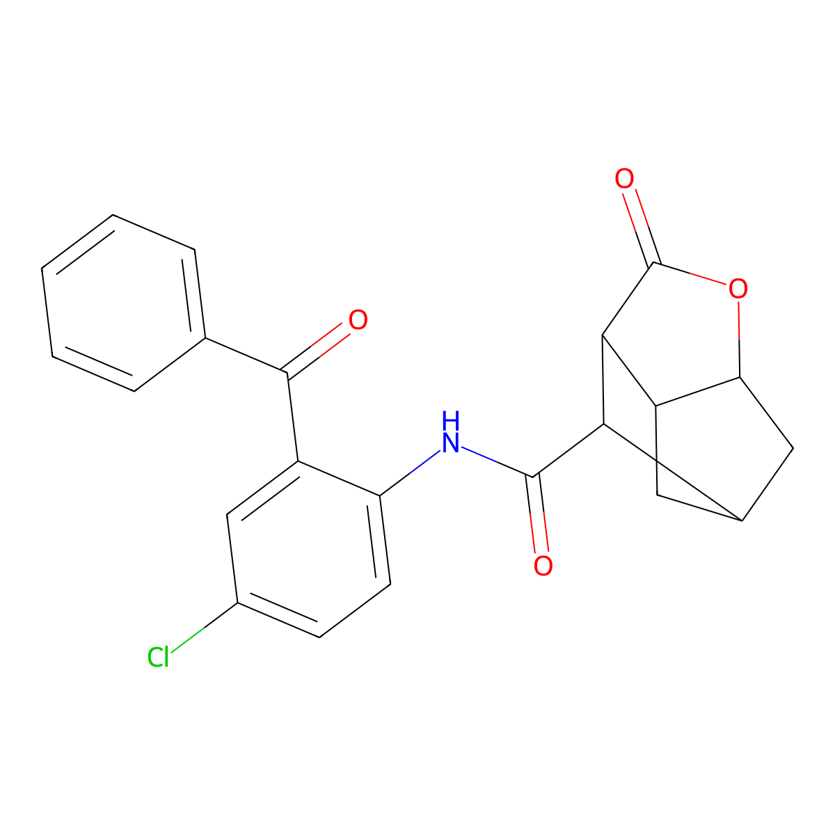 N-[4-chloro-2-(phenylcarbonyl)phenyl]-2-oxohexahydro-2H-3,5-methanocyclopenta[b]furan-7-carboxamide molecular structure, CAS 1005281-56-0
