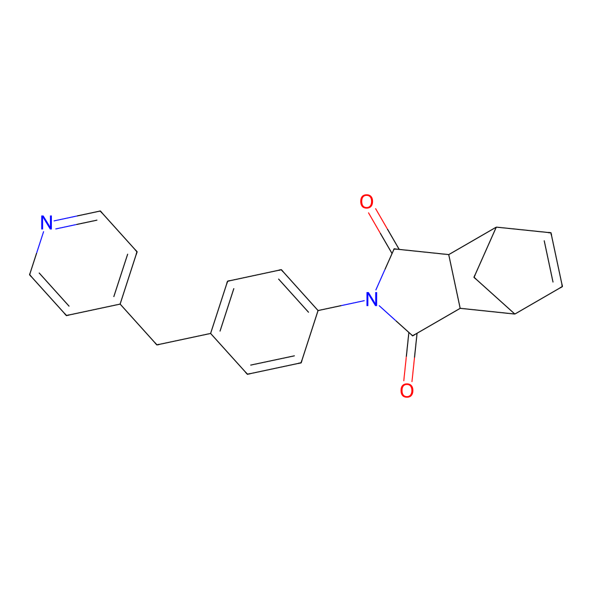 2-[4-(pyridin-4-ylmethyl)phenyl]-3a,4,7,7a-tetrahydro-1H-4,7-methanoisoindole-1,3(2H)-dione molecular structure, CAS 1005281-82-2