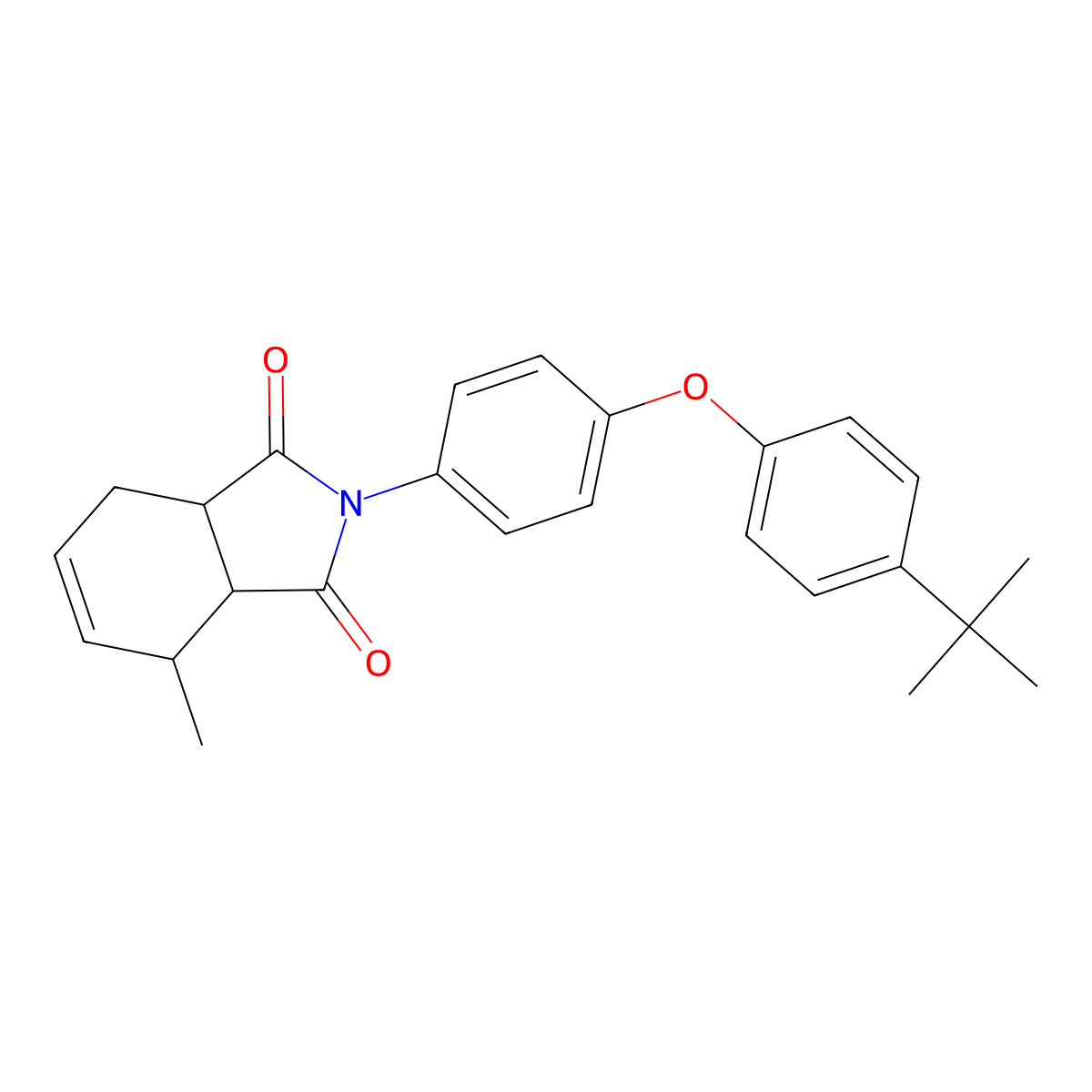 2-[4-(4-Tert-butylphenoxy)phenyl]-4-methyl-3a,4,7,7a-tetrahydroisoindole-1,3-dione molecular structure, CAS 1005281-83-3