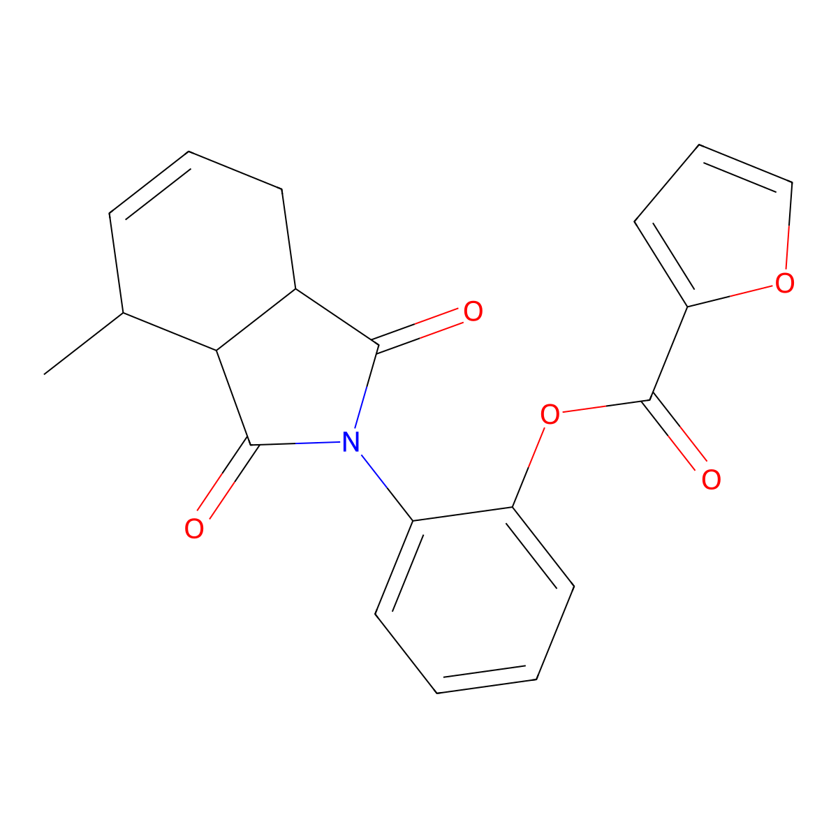 2-(4-methyl-1,3-dioxo-1,3,3a,4,7,7a-hexahydro-2H-isoindol-2-yl)phenyl furan-2-carboxylate molecular structure, CAS 1005281-98-0