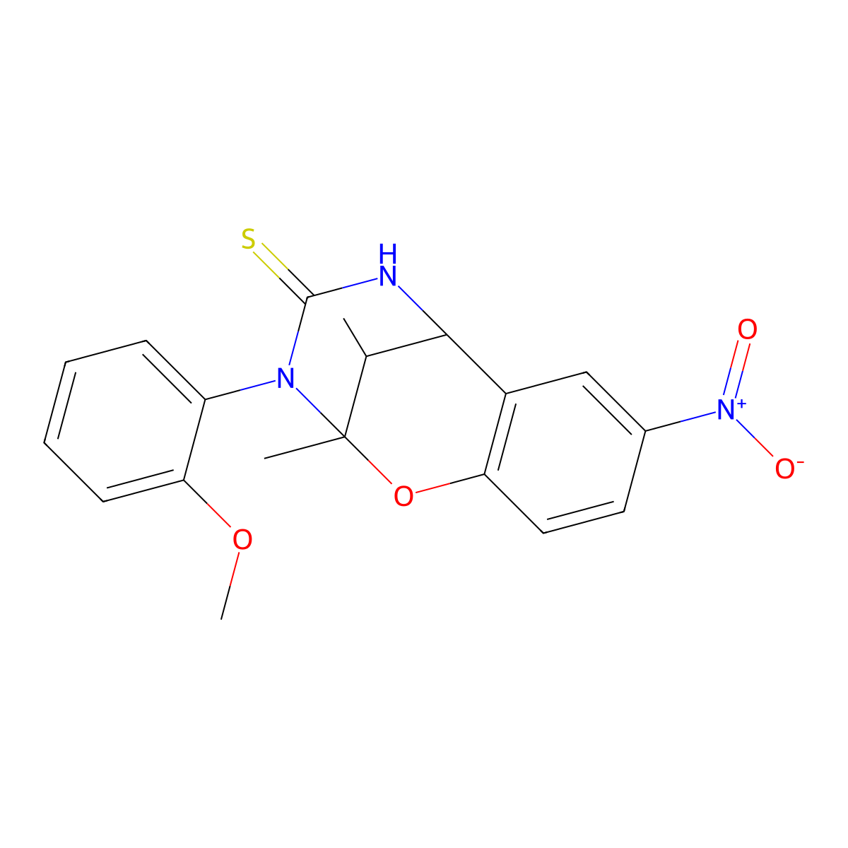 3-(2-methoxyphenyl)-2,11-dimethyl-8-nitro-2,3,5,6-tetrahydro-4H-2,6-methano-1,3,5-benzoxadiazocine-4-thione molecular structure, CAS 1005286-72-5
