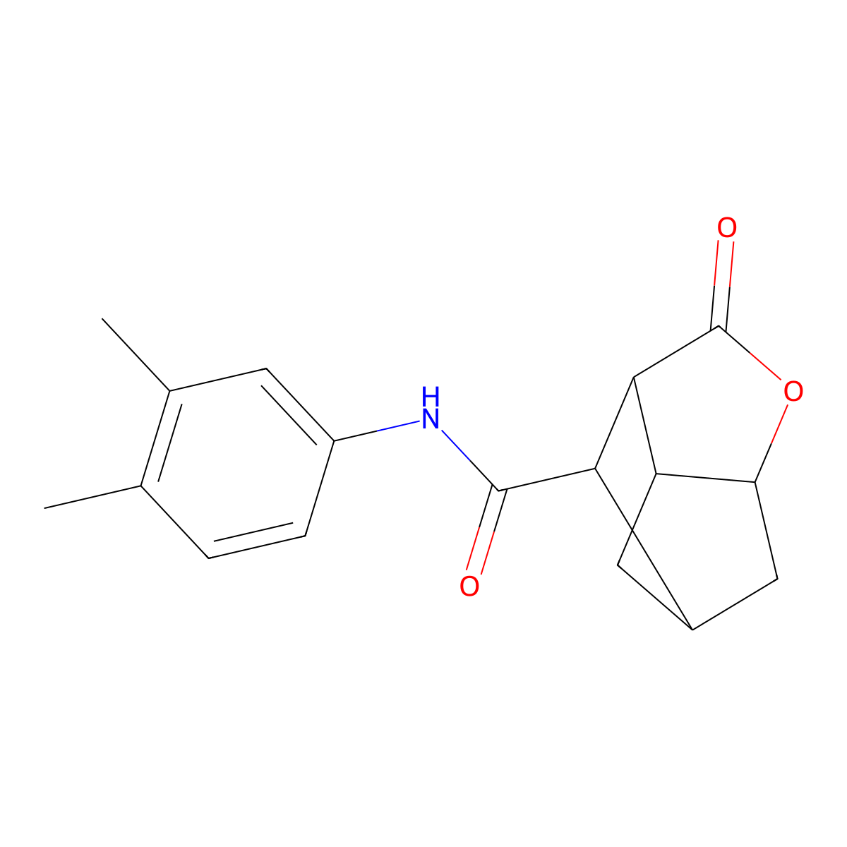 N-(3,4-dimethylphenyl)-2-oxohexahydro-2H-3,5-methanocyclopenta[b]furan-7-carboxamide molecular structure, CAS 1005288-37-8