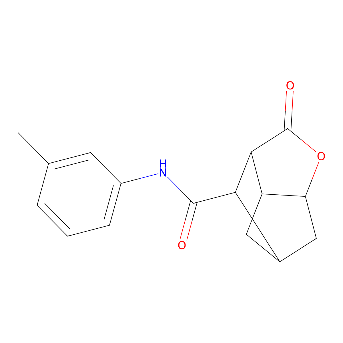 2-oxo-N-(m-tolyl)hexahydro-2H-3,5-methanocyclopenta[b]furan-7-carboxamide molecular structure, CAS 1005288-39-0