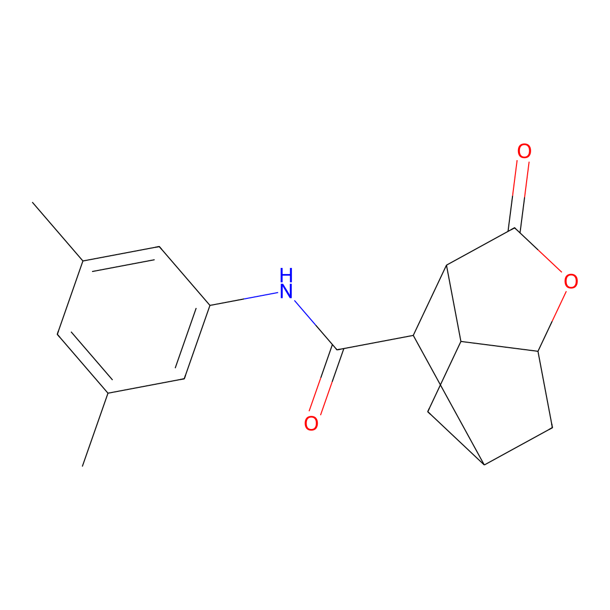 N-(3,5-dimethylphenyl)-2-oxohexahydro-2H-3,5-methanocyclopenta[b]furan-7-carboxamide molecular structure, CAS 1005288-42-5