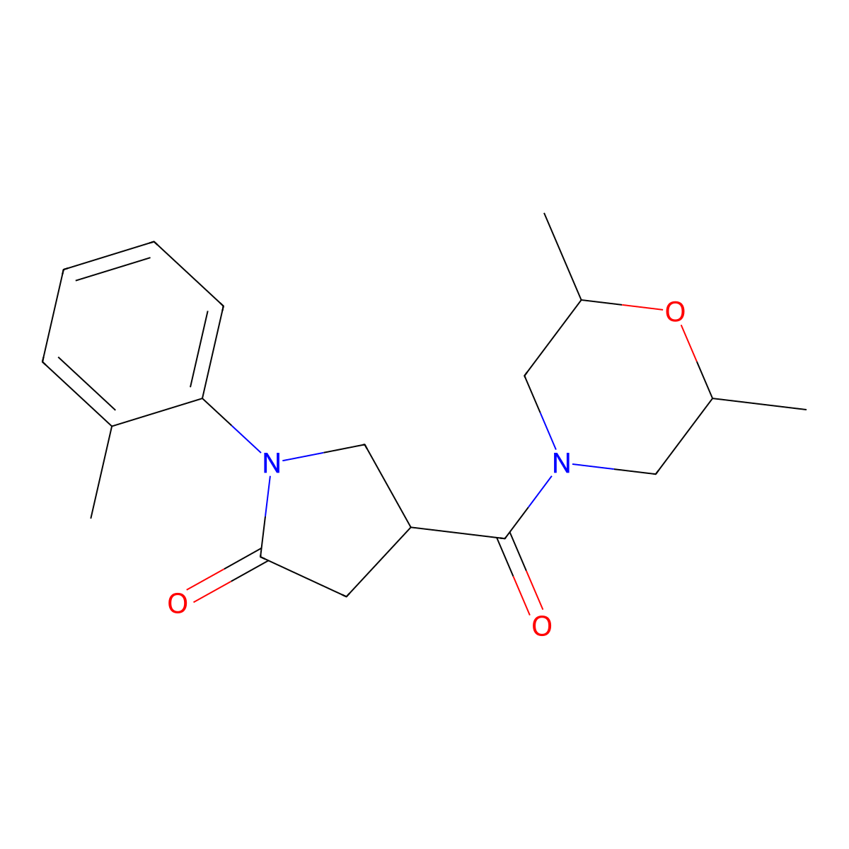 4-[(2,6-Dimethylmorpholin-4-yl)carbonyl]-1-(2-methylphenyl)pyrrolidin-2-one molecular structure, CAS 1005288-44-7