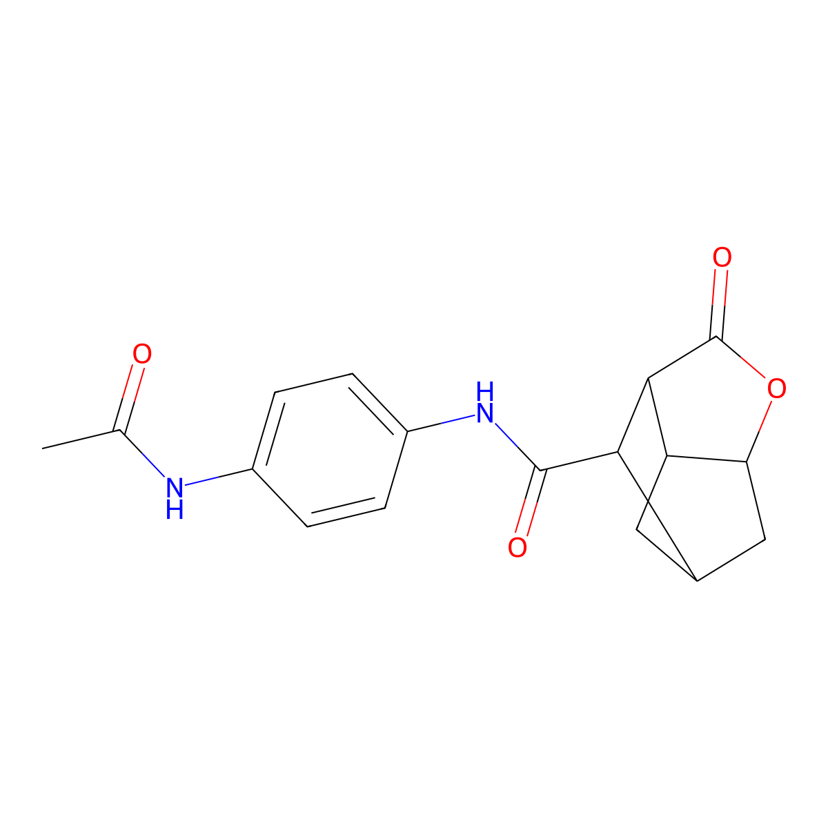 N-[4-(acetylamino)phenyl]-2-oxohexahydro-2H-3,5-methanocyclopenta[b]furan-7-carboxamide molecular structure, CAS 1005288-63-0