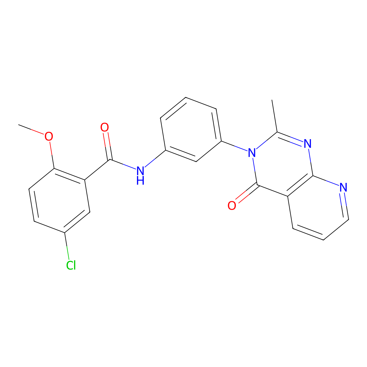 5-chloro-2-methoxy-N-(3-(2-methyl-4-oxopyrido[2,3-d]pyrimidin-3(4H)-yl)phenyl)benzamide molecular structure, CAS 1005291-77-9