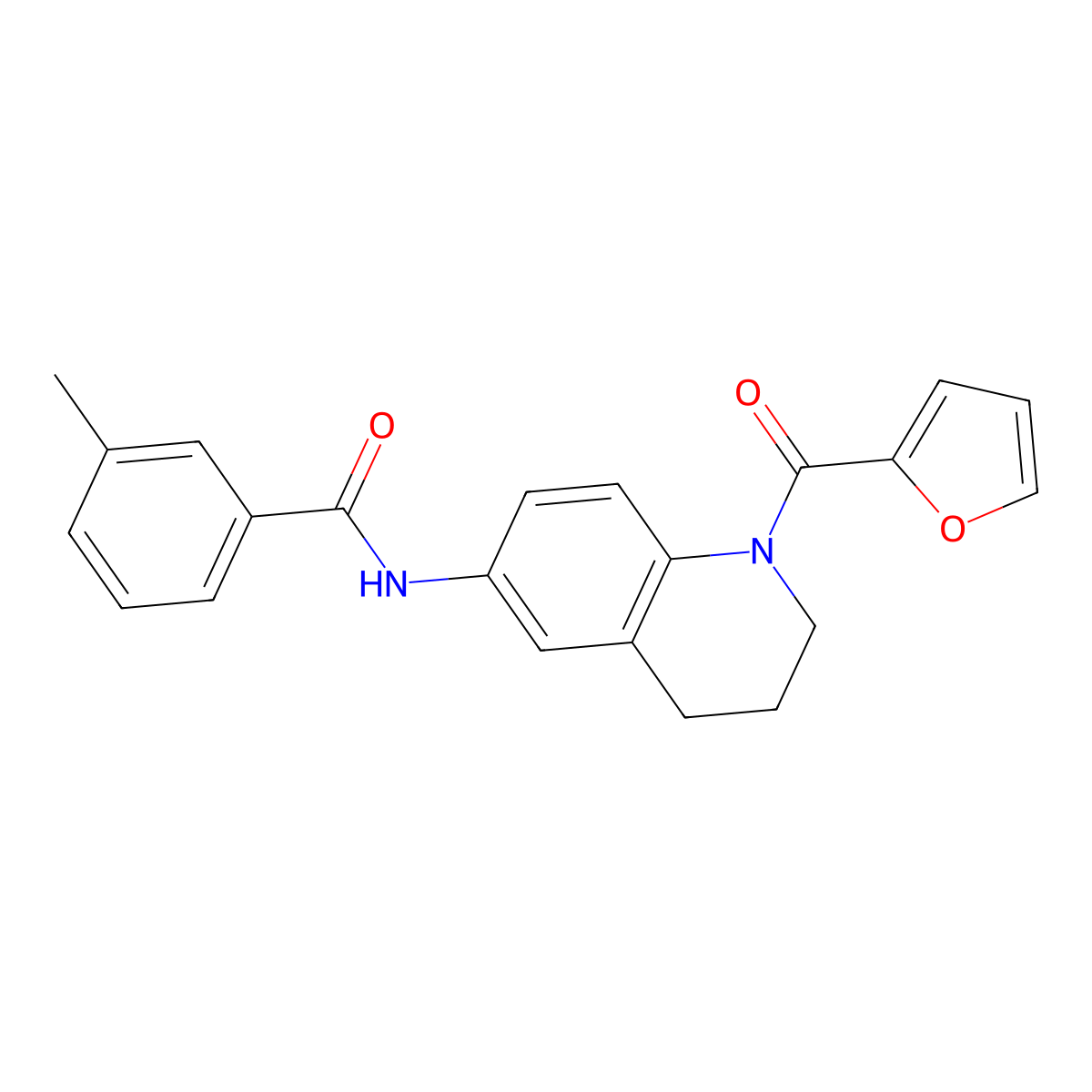 N-[1-(furan-2-carbonyl)-1,2,3,4-tetrahydroquinolin-6-yl]-3-methylbenzamide molecular structure, CAS 1005292-52-3