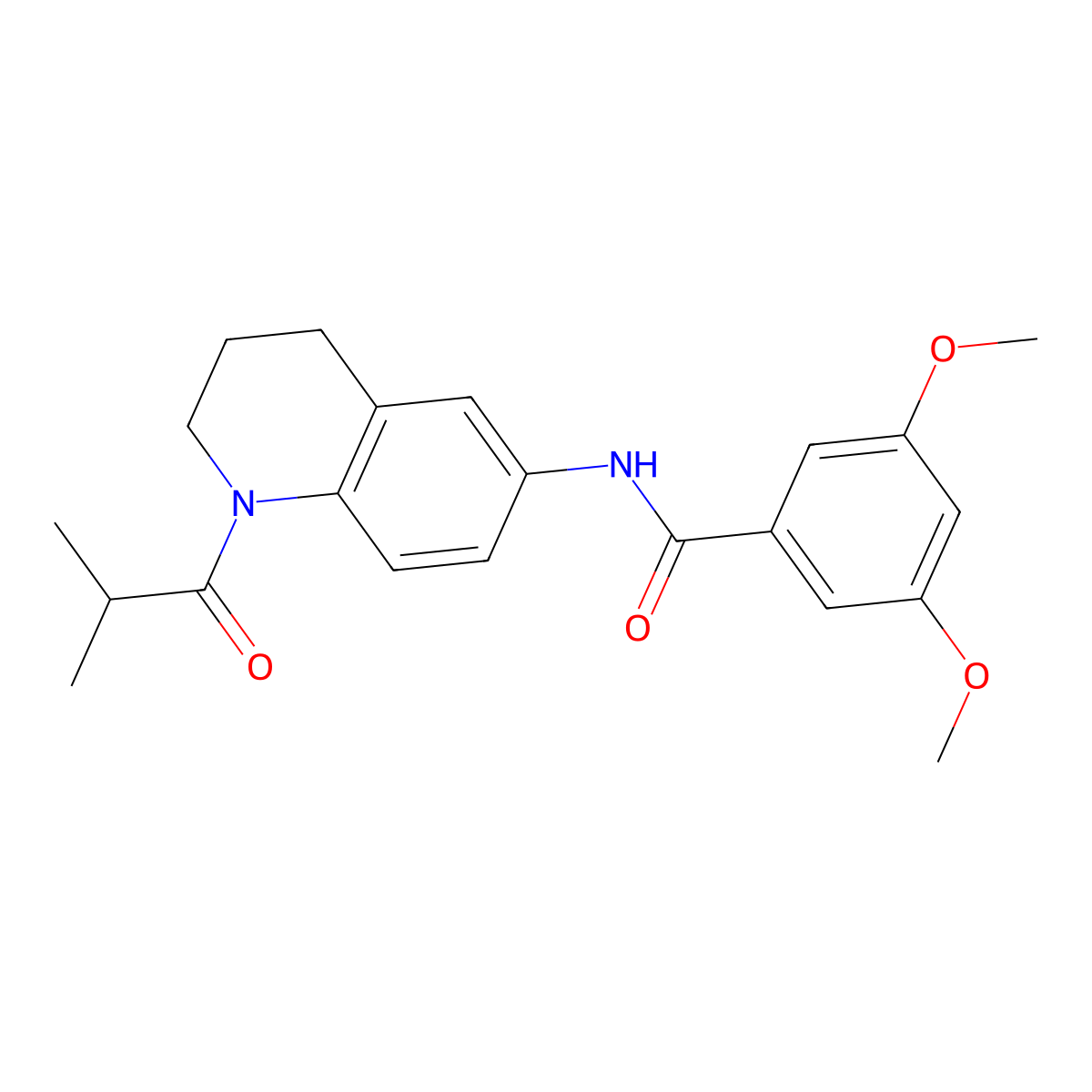 N-(1-isobutyryl-1,2,3,4-tetrahydroquinolin-6-yl)-3,5-dimethoxybenzamide molecular structure, CAS 1005292-68-1