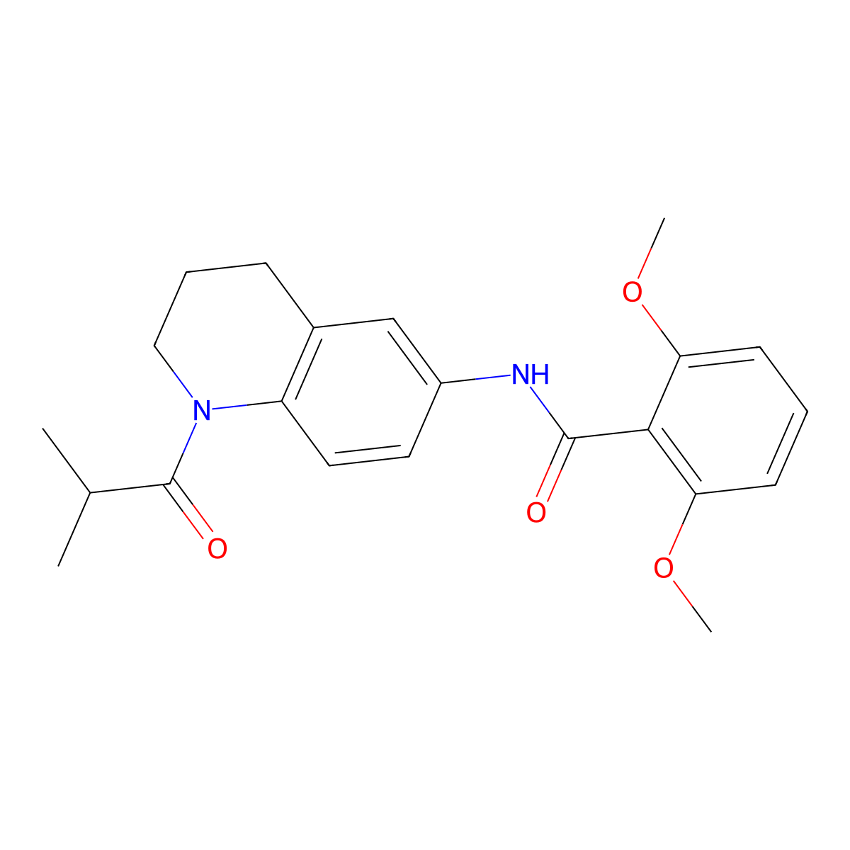 N-(1-isobutyryl-1,2,3,4-tetrahydroquinolin-6-yl)-2,6-dimethoxybenzamide molecular structure, CAS 1005292-72-7