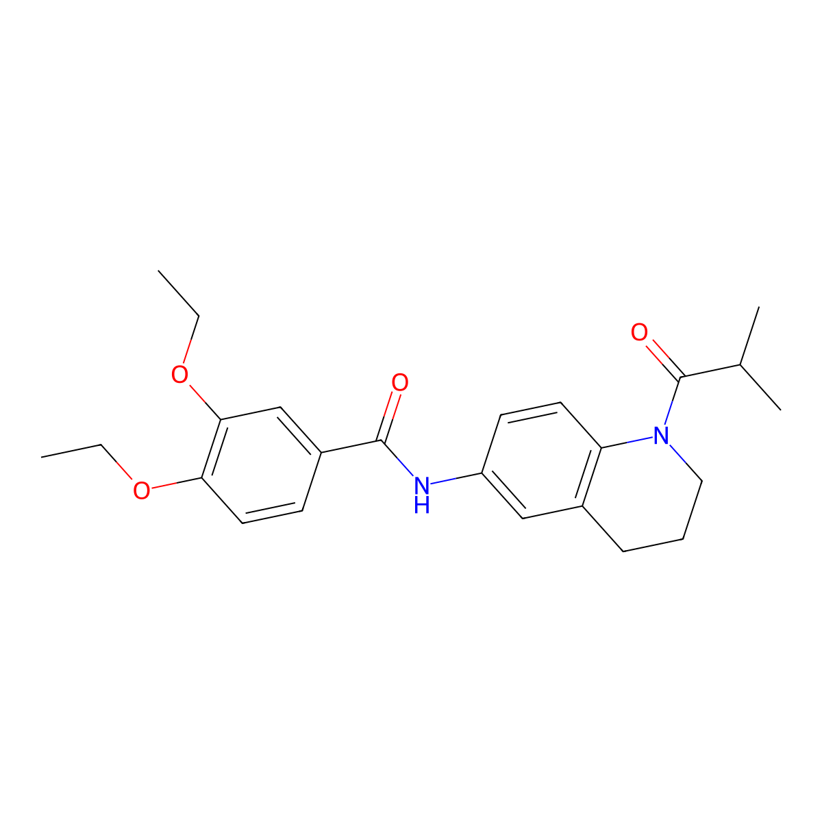 3,4-diethoxy-N-(1-isobutyryl-1,2,3,4-tetrahydroquinolin-6-yl)benzamide molecular structure, CAS 1005292-78-3