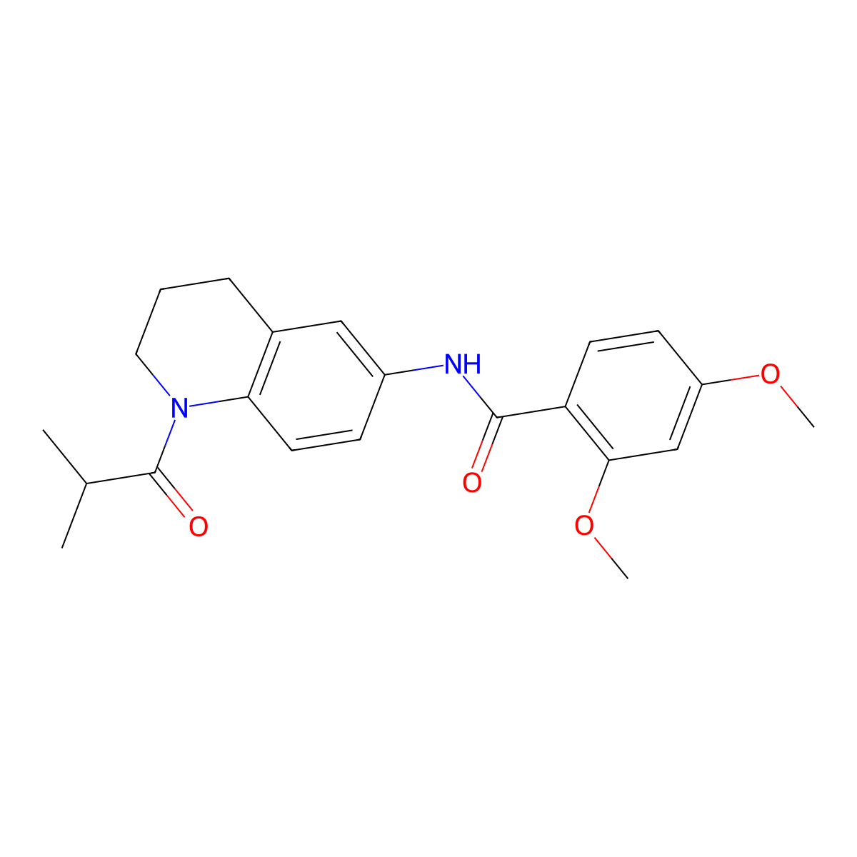 N-(1-isobutyryl-1,2,3,4-tetrahydroquinolin-6-yl)-2,4-dimethoxybenzamide molecular structure, CAS 1005292-84-1