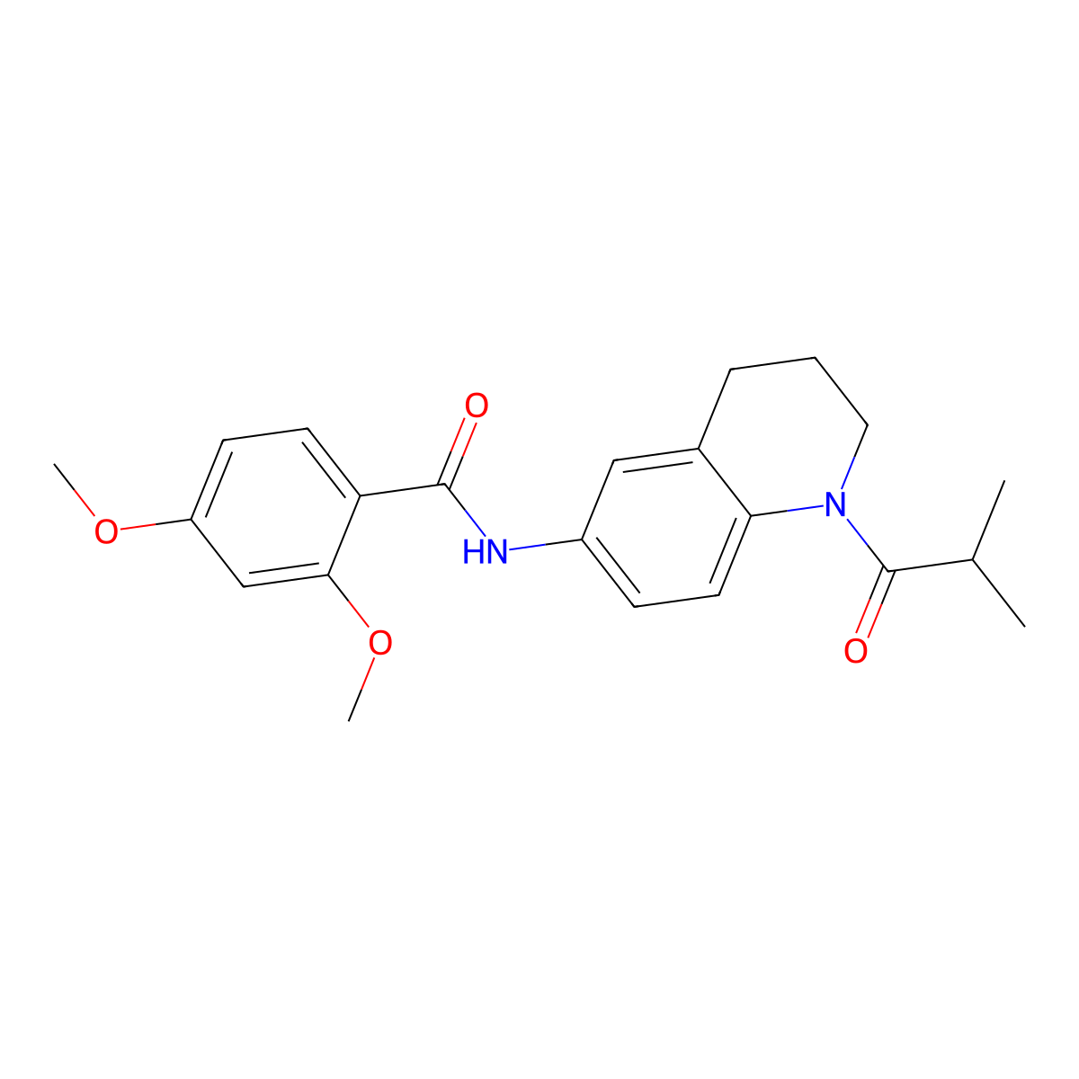 N-(1-isobutyryl-1,2,3,4-tetrahydroquinolin-6-yl)-2,4-dimethoxybenzamide molecular structure, CAS 1005292-84-1