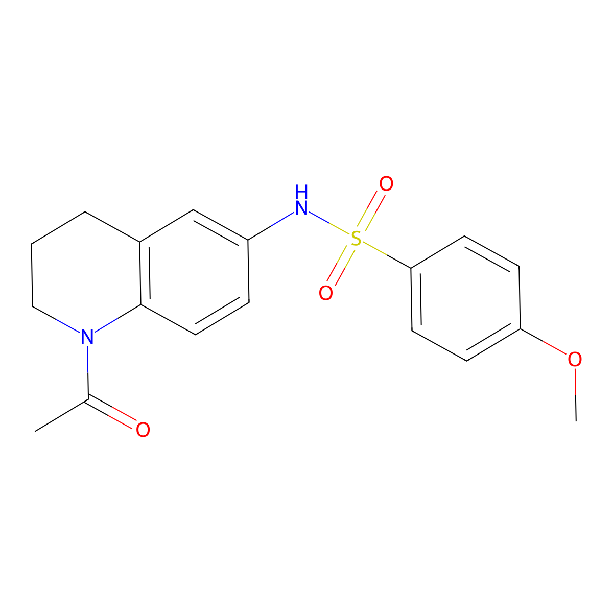 N-(1-acetyl-3,4-dihydro-2H-quinolin-6-yl)-4-methoxybenzenesulfonamide molecular structure, CAS 1005292-96-5