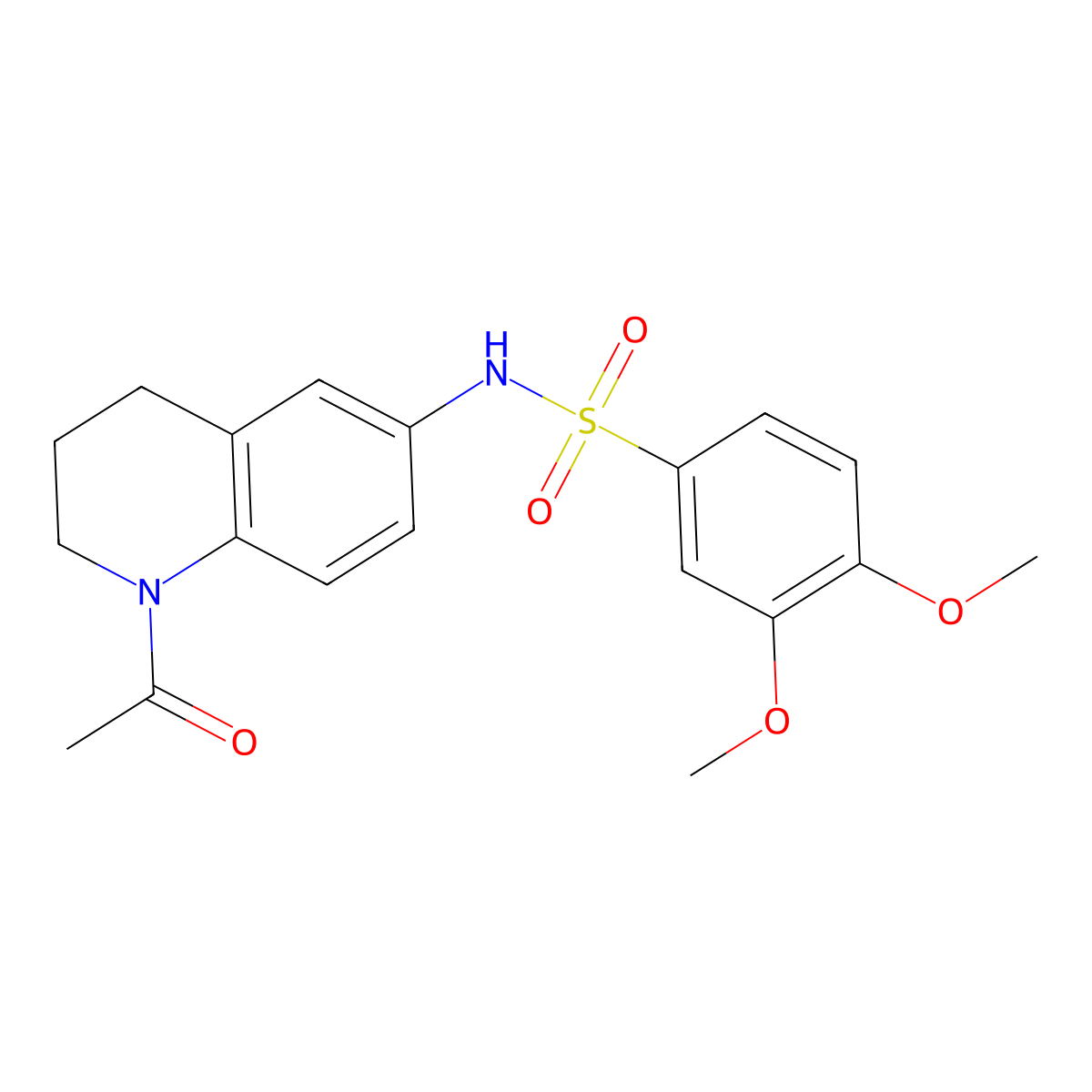 N-(1-acetyl-3,4-dihydro-2H-quinolin-6-yl)-3,4-dimethoxybenzenesulfonamide molecular structure, CAS 1005292-98-7