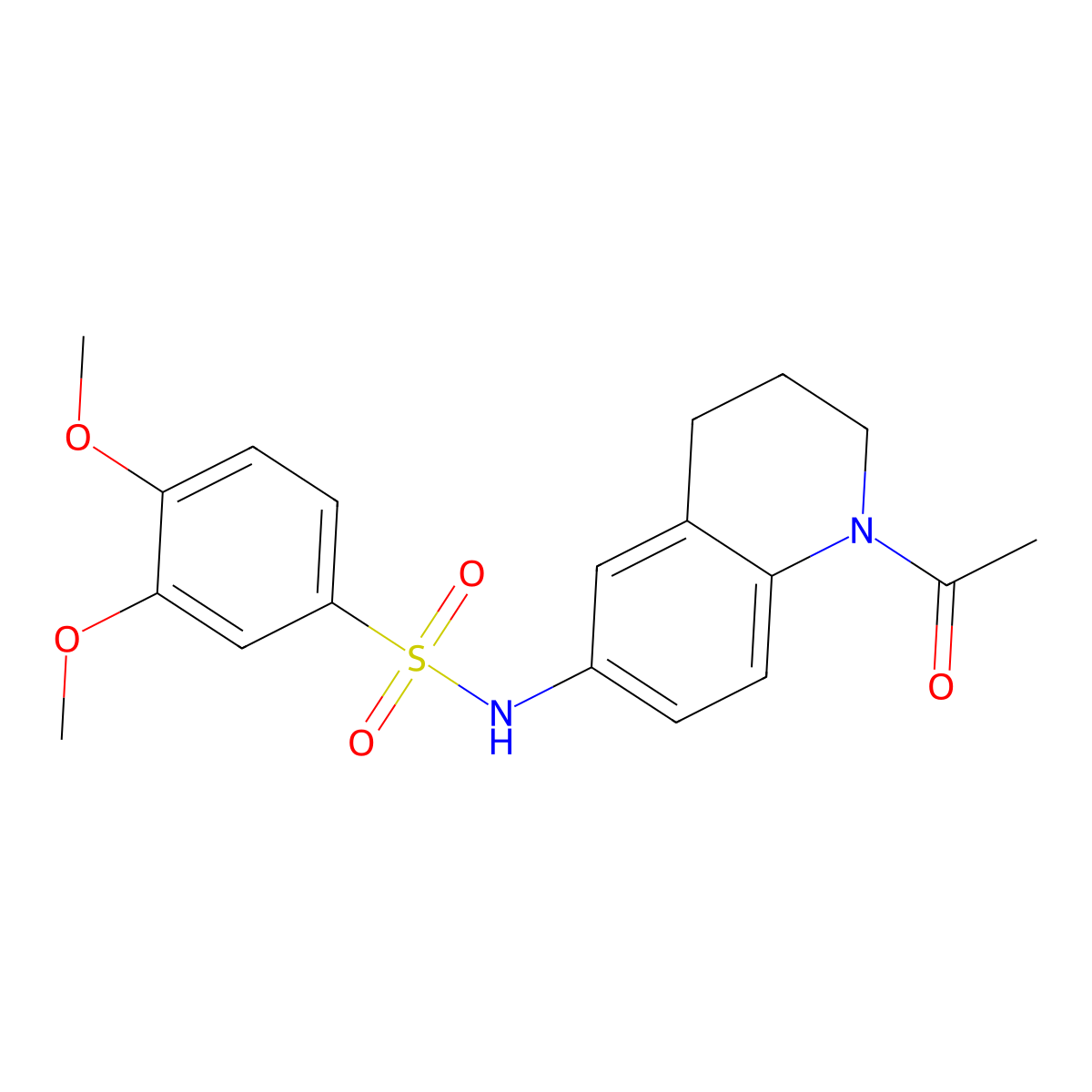 N-(1-acetyl-3,4-dihydro-2H-quinolin-6-yl)-3,4-dimethoxybenzenesulfonamide molecular structure, CAS 1005292-98-7