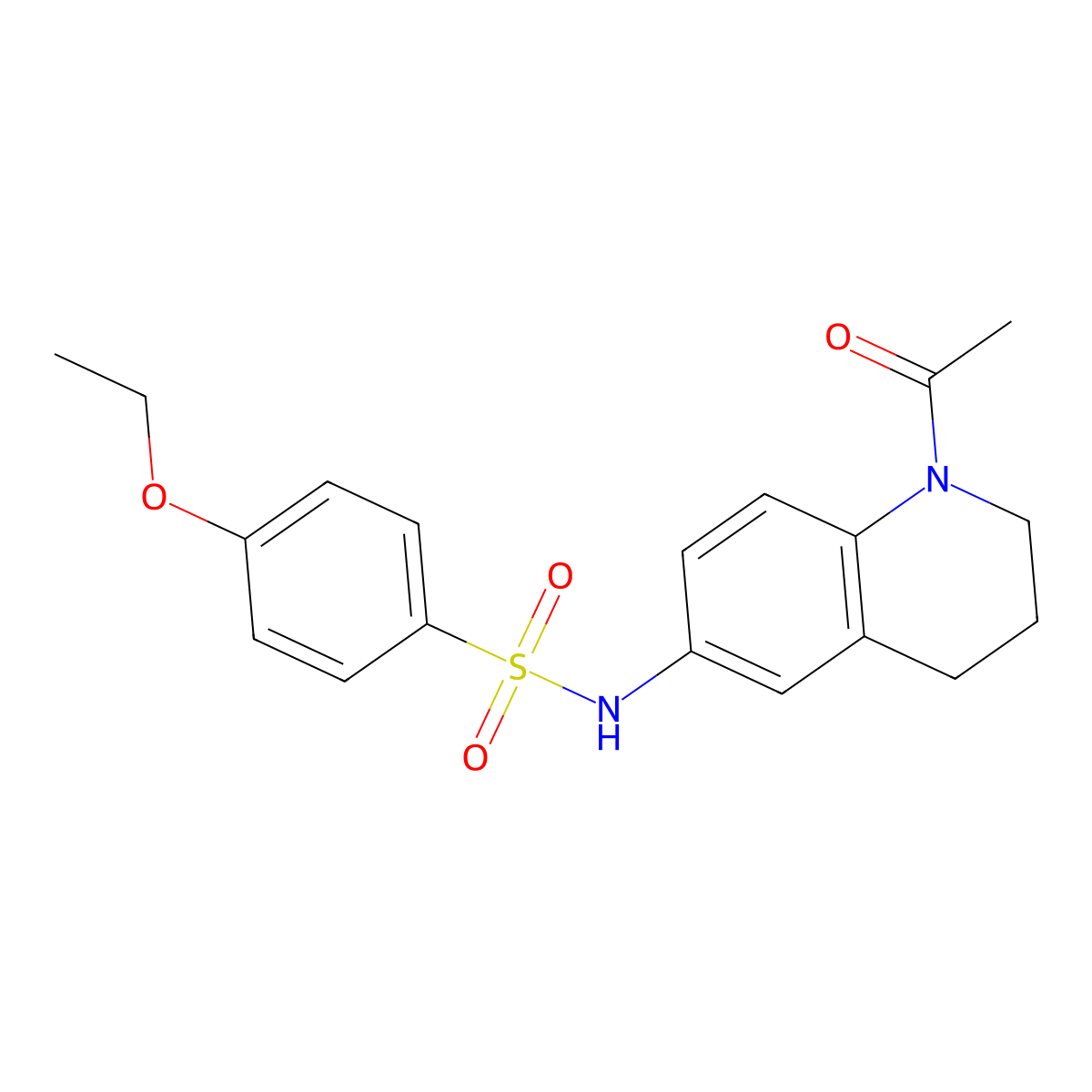 N-(1-acetyl-3,4-dihydro-2H-quinolin-6-yl)-4-ethoxybenzenesulfonamide molecular structure, CAS 1005293-00-4