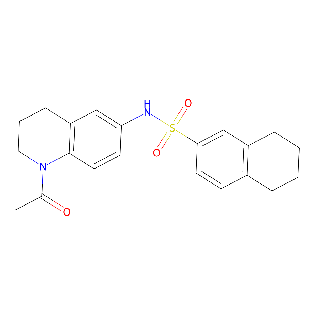 N-(1-acetyl-1,2,3,4-tetrahydroquinolin-6-yl)-5,6,7,8-tetrahydronaphthalene-2-sulfonamide molecular structure, CAS 1005293-02-6
