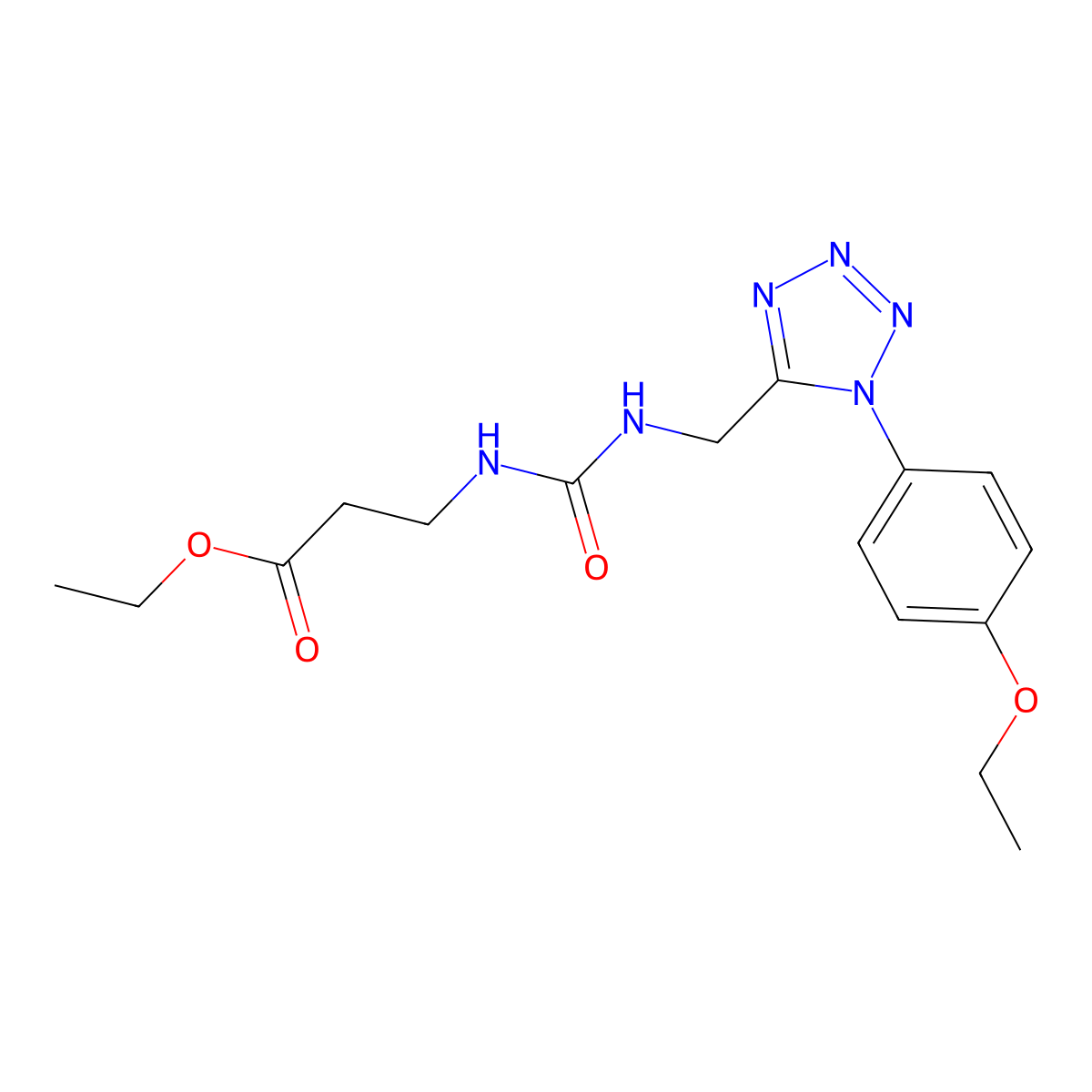 ethyl 3-(3-((1-(4-ethoxyphenyl)-1H-tetrazol-5-yl)methyl)ureido)propanoate molecular structure, CAS 1005293-30-0