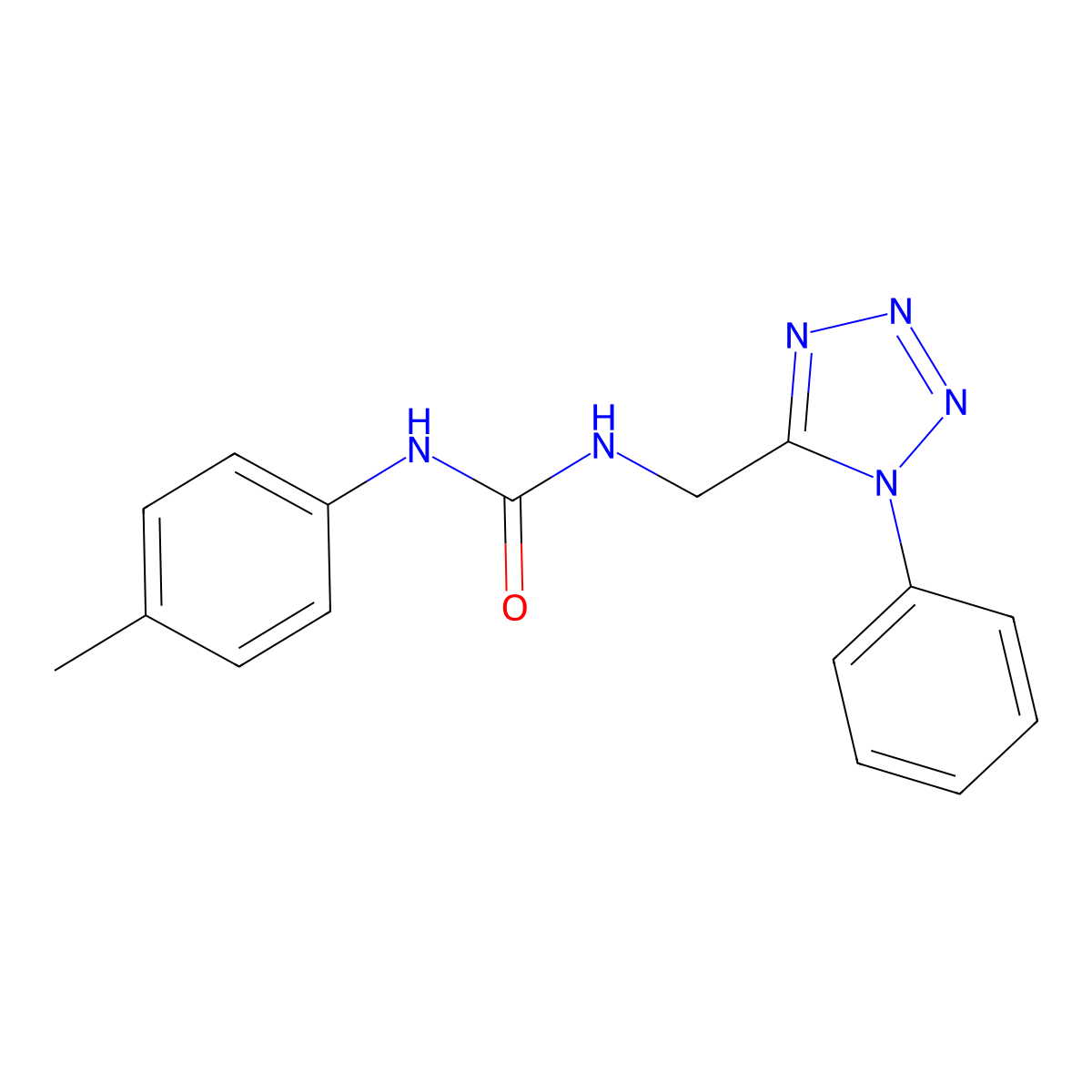 1-((1-phenyl-1H-tetrazol-5-yl)methyl)-3-(p-tolyl)urea molecular structure, CAS 1005293-36-6