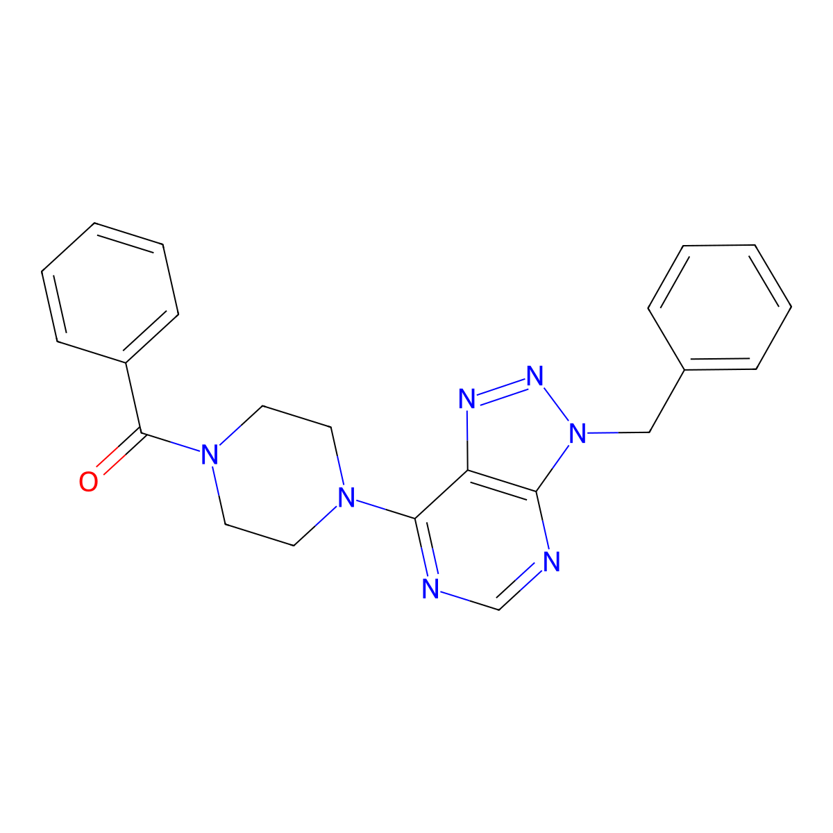 1-benzoyl-4-{3-benzyl-3H-[1,2,3]triazolo[4,5-d]pyrimidin-7-yl}piperazine molecular structure, CAS 1005293-41-3