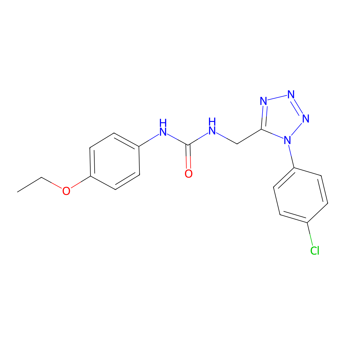 1-((1-(4-chlorophenyl)-1H-tetrazol-5-yl)methyl)-3-(4-ethoxyphenyl)urea molecular structure, CAS 1005293-42-4