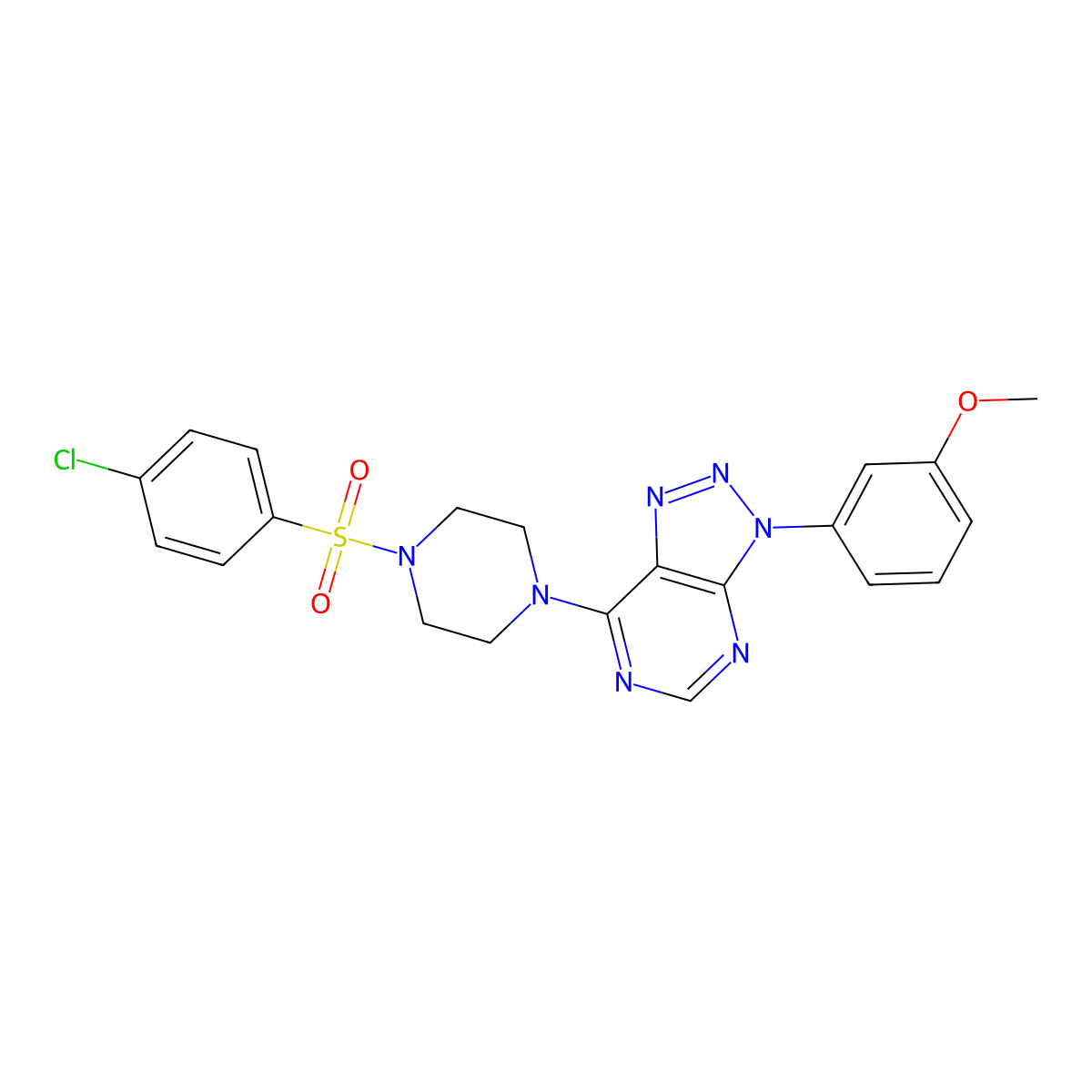 7-(4-((4-chlorophenyl)sulfonyl)piperazin-1-yl)-3-(3-methoxyphenyl)-3H-[1,2,3]triazolo[4,5-d]pyrimidine molecular structure, CAS 1005293-62-8