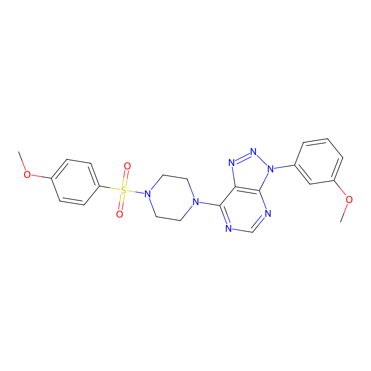 3-(3-methoxyphenyl)-7-(4-((4-methoxyphenyl)sulfonyl)piperazin-1-yl)-3H-[1,2,3]triazolo[4,5-d]pyrimidine molecular structure, CAS 1005293-65-1