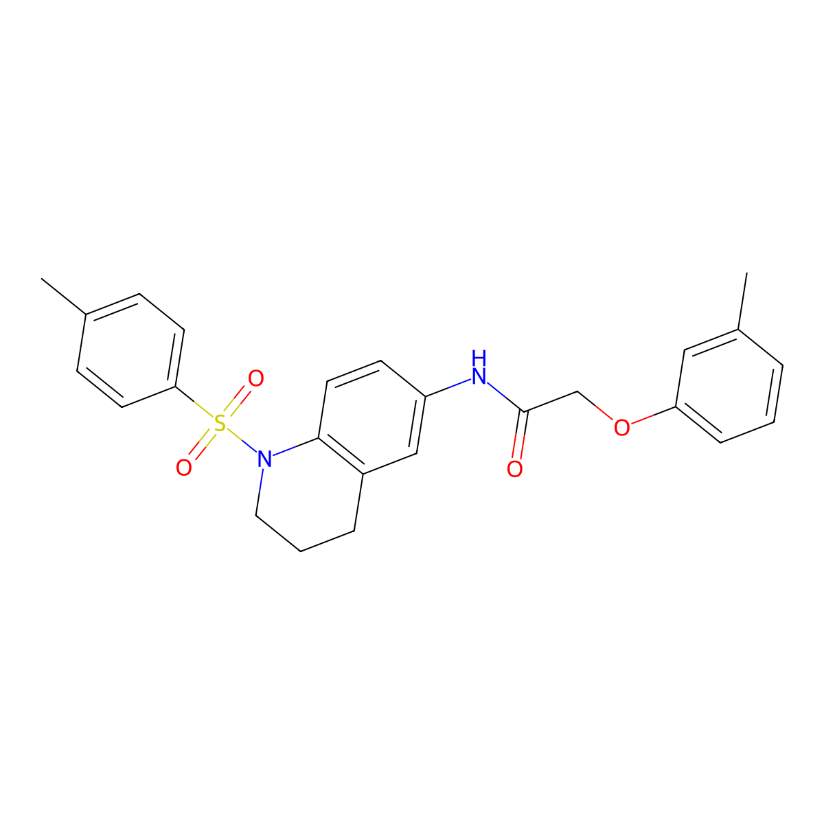 2-(m-tolyloxy)-N-(1-tosyl-1,2,3,4-tetrahydroquinolin-6-yl)acetamide molecular structure, CAS 1005293-70-8