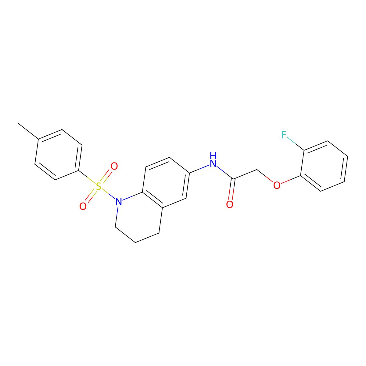 2-(2-fluorophenoxy)-N-(1-tosyl-1,2,3,4-tetrahydroquinolin-6-yl)acetamide molecular structure, CAS 1005293-73-1