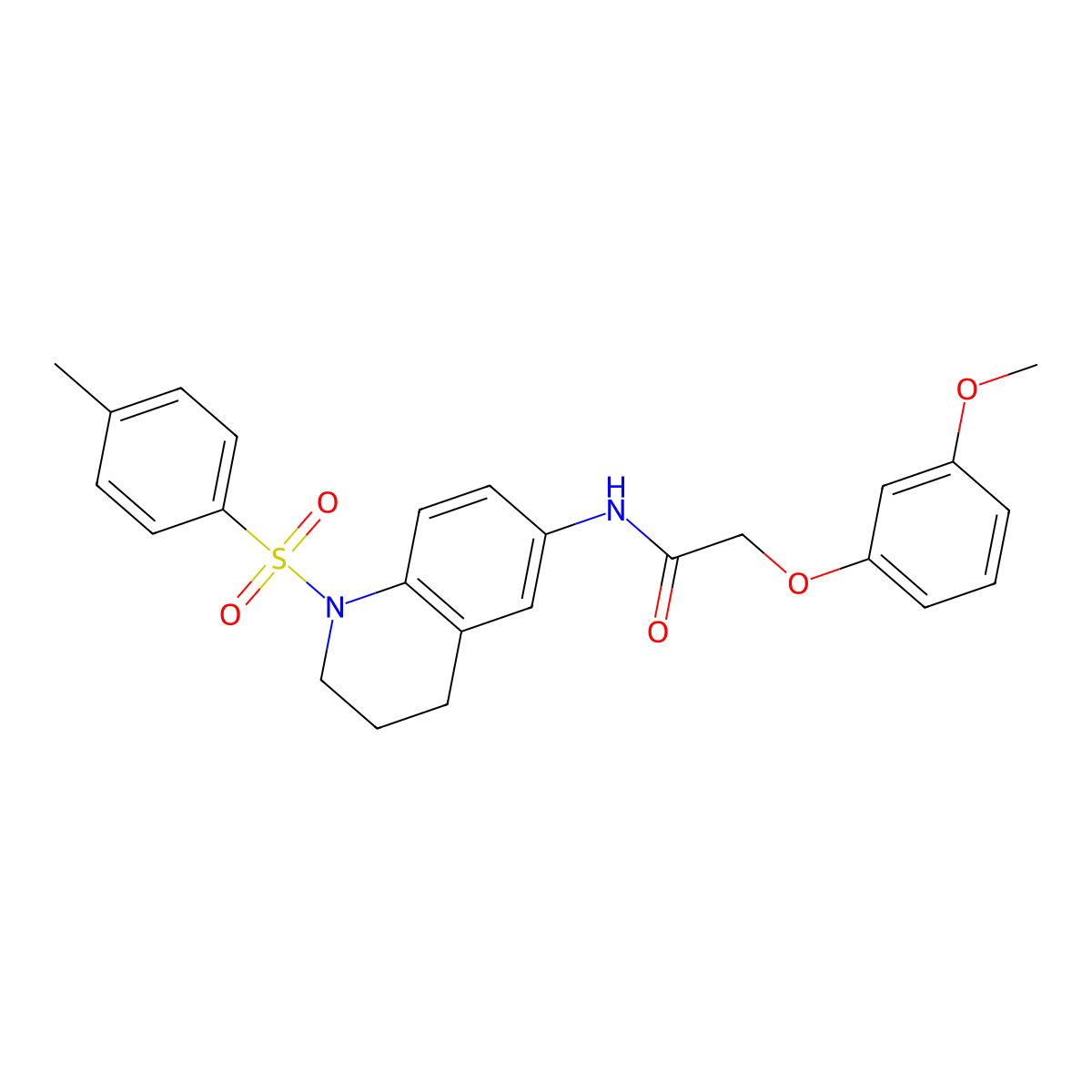 2-(3-methoxyphenoxy)-N-(1-tosyl-1,2,3,4-tetrahydroquinolin-6-yl)acetamide molecular structure, CAS 1005293-75-3