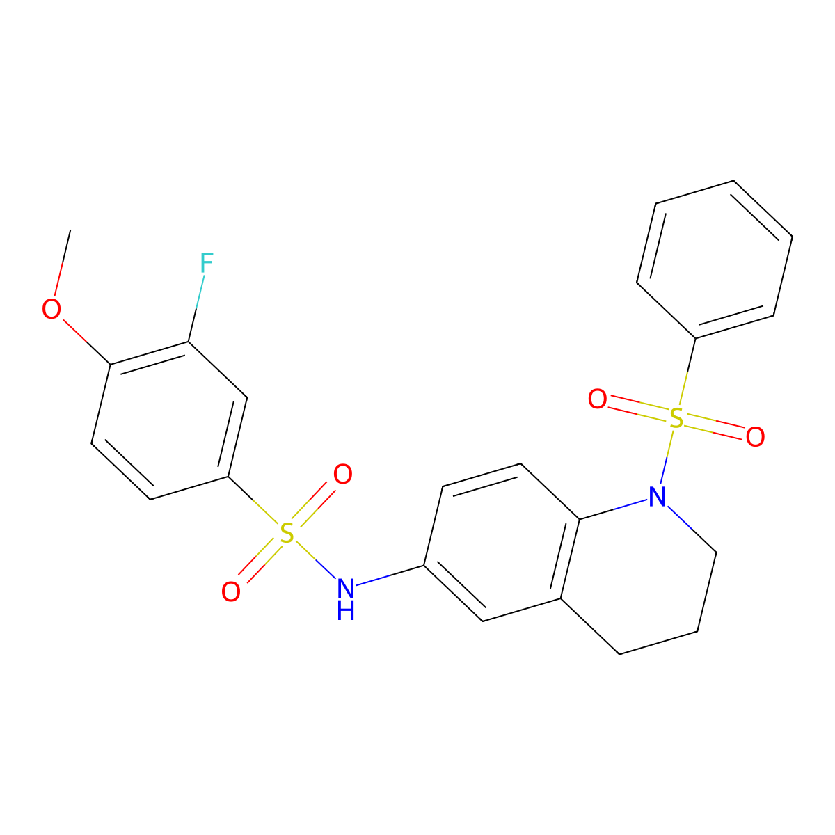 3-fluoro-4-methoxy-N-(1-(phenylsulfonyl)-1,2,3,4-tetrahydroquinolin-6-yl)benzenesulfonamide molecular structure, CAS 1005293-93-5