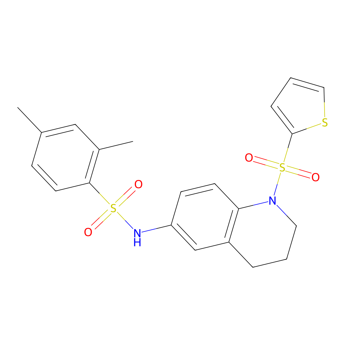 2,4-dimethyl-N-[1-(2-thienylsulfonyl)-1,2,3,4-tetrahydroquinolin-6-yl]benzenesulfonamide molecular structure, CAS 1005294-05-2