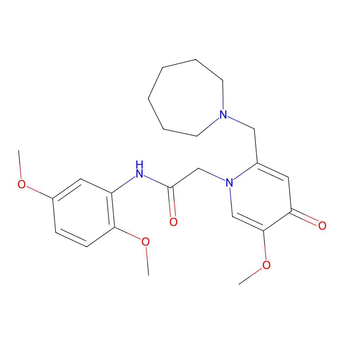 2-(2-(azepan-1-ylmethyl)-5-methoxy-4-oxopyridin-1(4H)-yl)-N-(2,5-dimethoxyphenyl)acetamide molecular structure, CAS 1005294-08-5