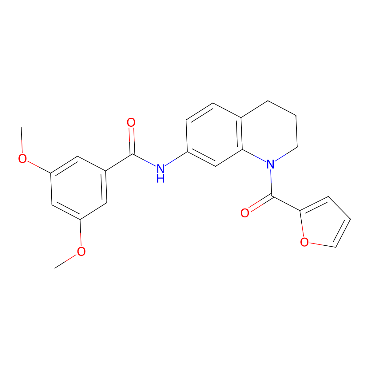 N-(1-(furan-2-carbonyl)-1,2,3,4-tetrahydroquinolin-7-yl)-3,5-dimethoxybenzamide molecular structure, CAS 1005294-11-0