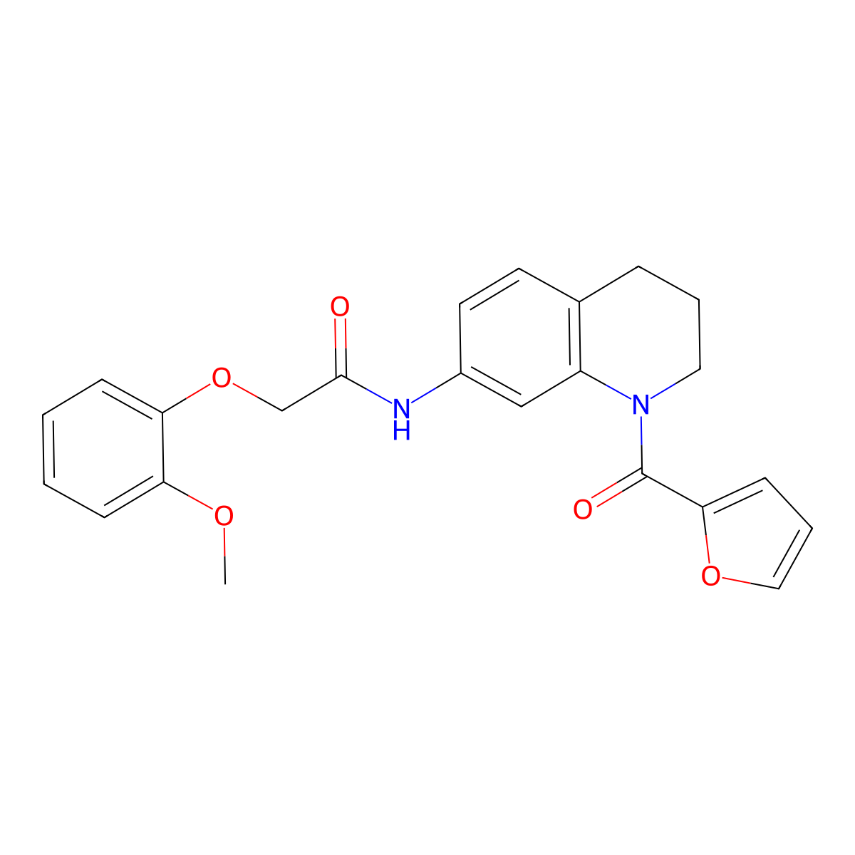 N-[1-(furan-2-carbonyl)-1,2,3,4-tetrahydroquinolin-7-yl]-2-(2-methoxyphenoxy)acetamide molecular structure, CAS 1005294-17-6