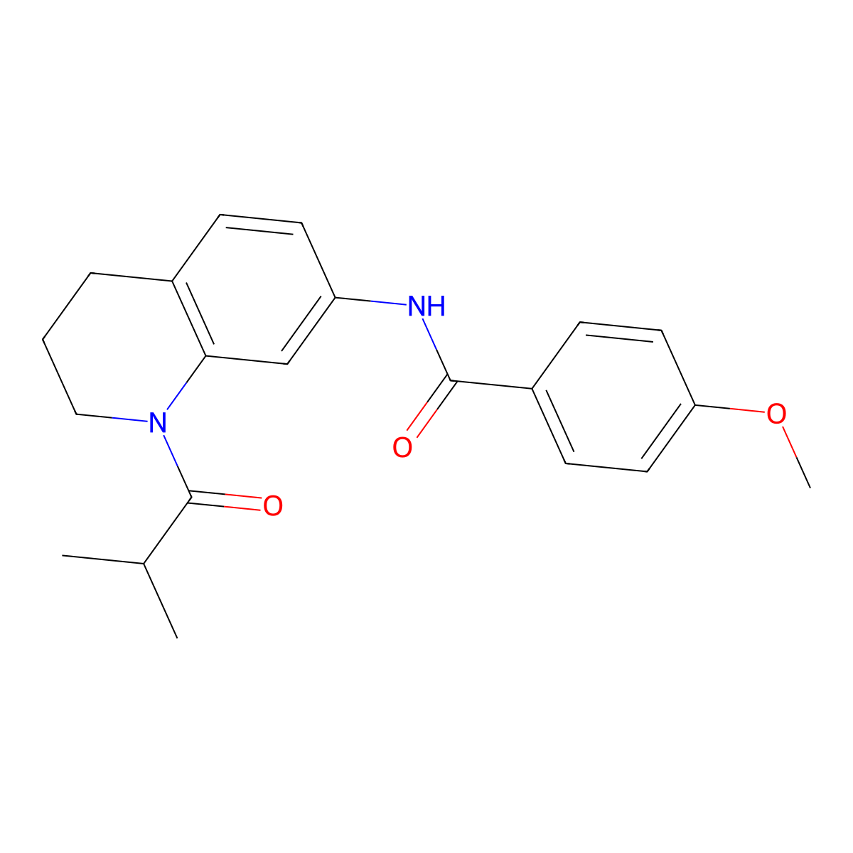 N-(1-isobutyryl-1,2,3,4-tetrahydroquinolin-7-yl)-4-methoxybenzamide molecular structure, CAS 1005294-23-4