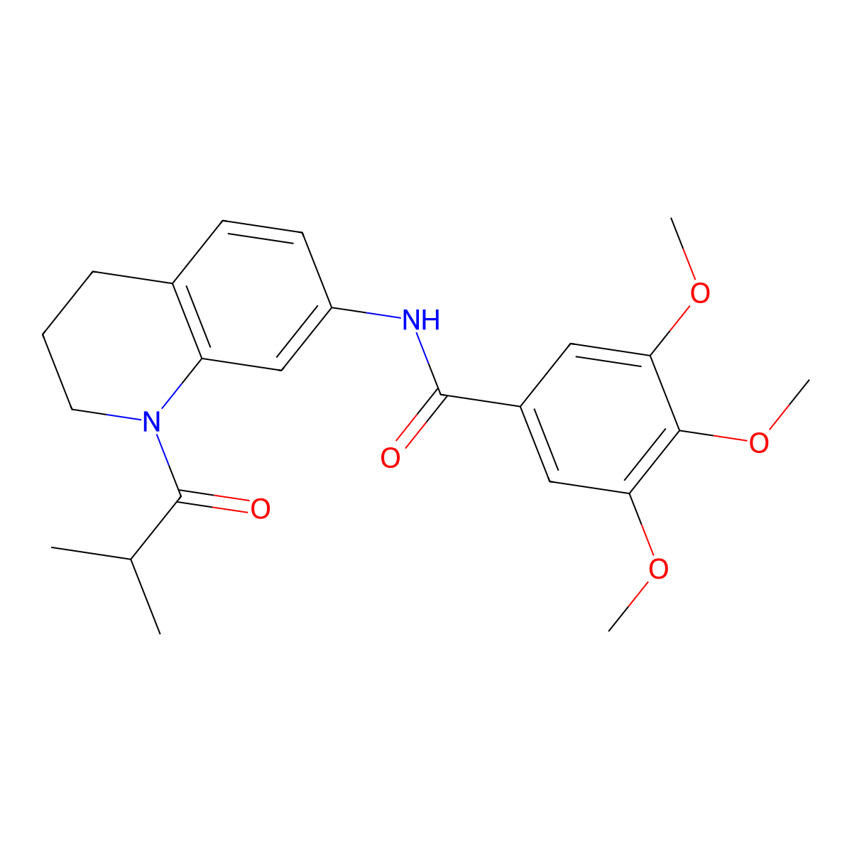 N-(1-isobutyryl-1,2,3,4-tetrahydroquinolin-7-yl)-3,4,5-trimethoxybenzamide molecular structure, CAS 1005294-26-7