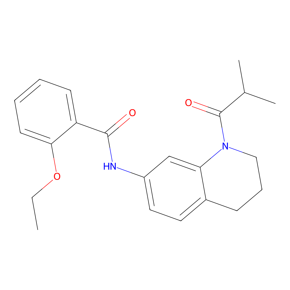 2-ethoxy-N-(1-isobutyryl-1,2,3,4-tetrahydroquinolin-7-yl)benzamide molecular structure, CAS 1005294-29-0