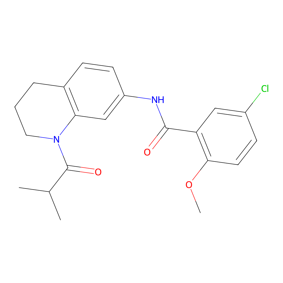5-chloro-N-(1-isobutyryl-1,2,3,4-tetrahydroquinolin-7-yl)-2-methoxybenzamide molecular structure, CAS 1005294-32-5