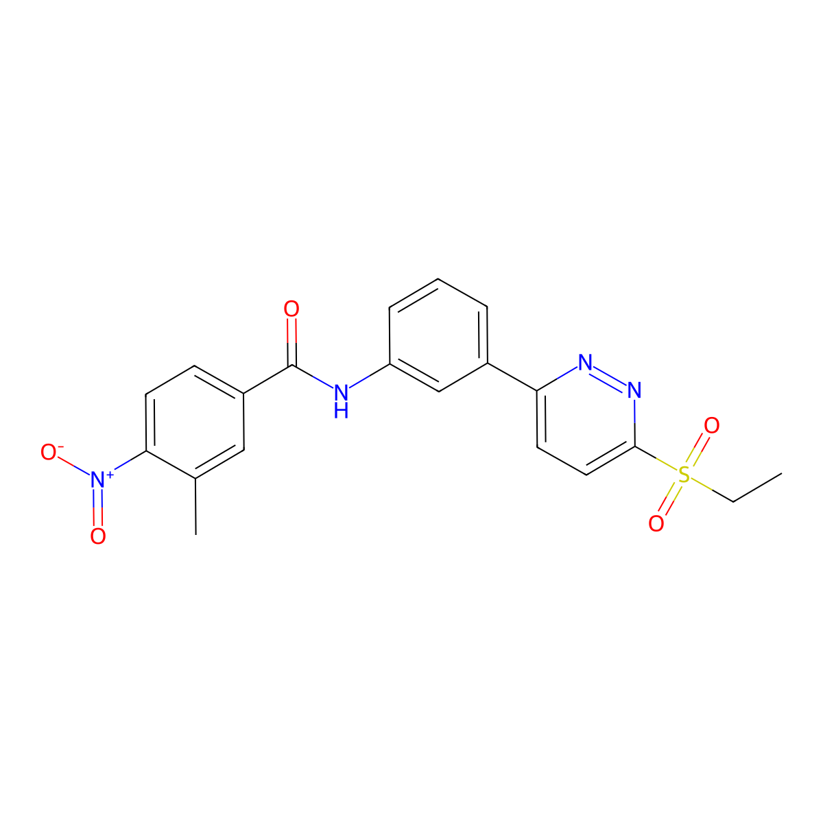 N-(3-(6-(ethylsulfonyl)pyridazin-3-yl)phenyl)-3-methyl-4-nitrobenzamide molecular structure, CAS 1005294-45-0