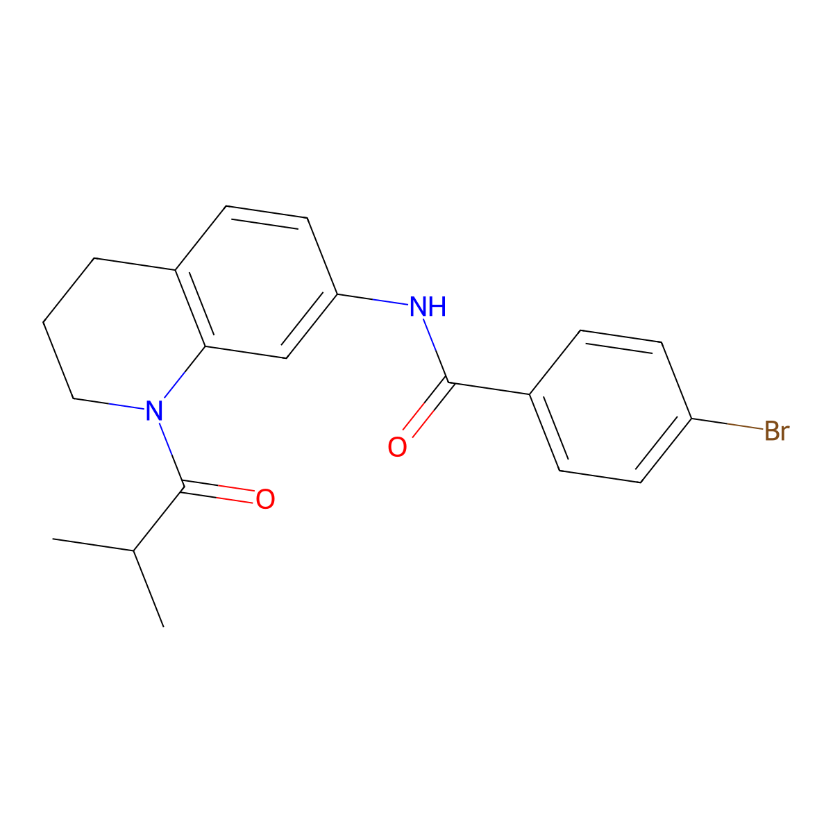 4-bromo-N-(1-isobutyryl-1,2,3,4-tetrahydroquinolin-7-yl)benzamide molecular structure, CAS 1005294-48-3