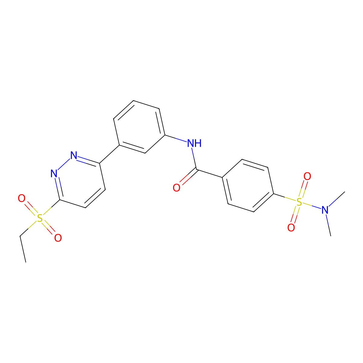4-(dimethylsulfamoyl)-N-{3-[6-(ethanesulfonyl)pyridazin-3-yl]phenyl}benzamide molecular structure, CAS 1005294-49-4