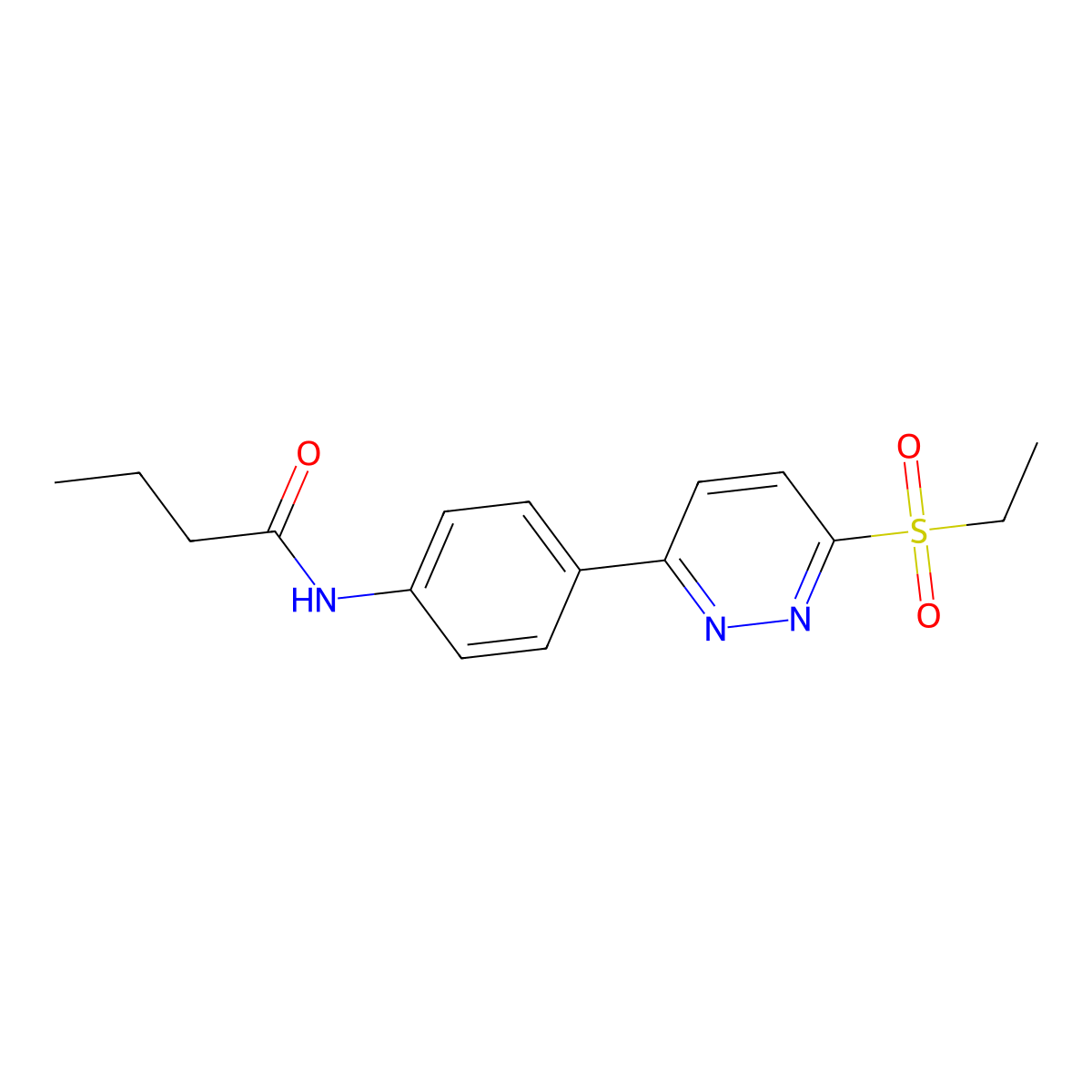 N-(4-(6-(ethylsulfonyl)pyridazin-3-yl)phenyl)butyramide molecular structure, CAS 1005294-54-1